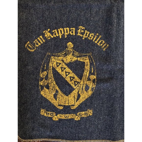 Other - Vintage 1950s Tau Kappa Epsilon Grey And Yellow Wool Stadium Blanket